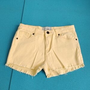 True Gypsy Womens Frayed Hem Yellow Shorts Low Rise Size 5